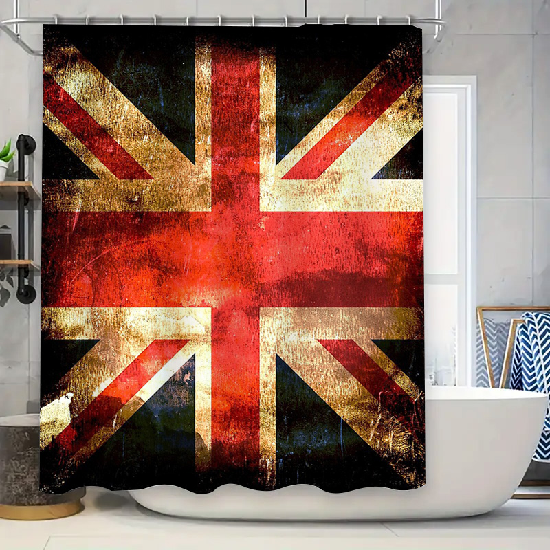 Home Textiles Uk - Cortina de ducha con bandera británica,