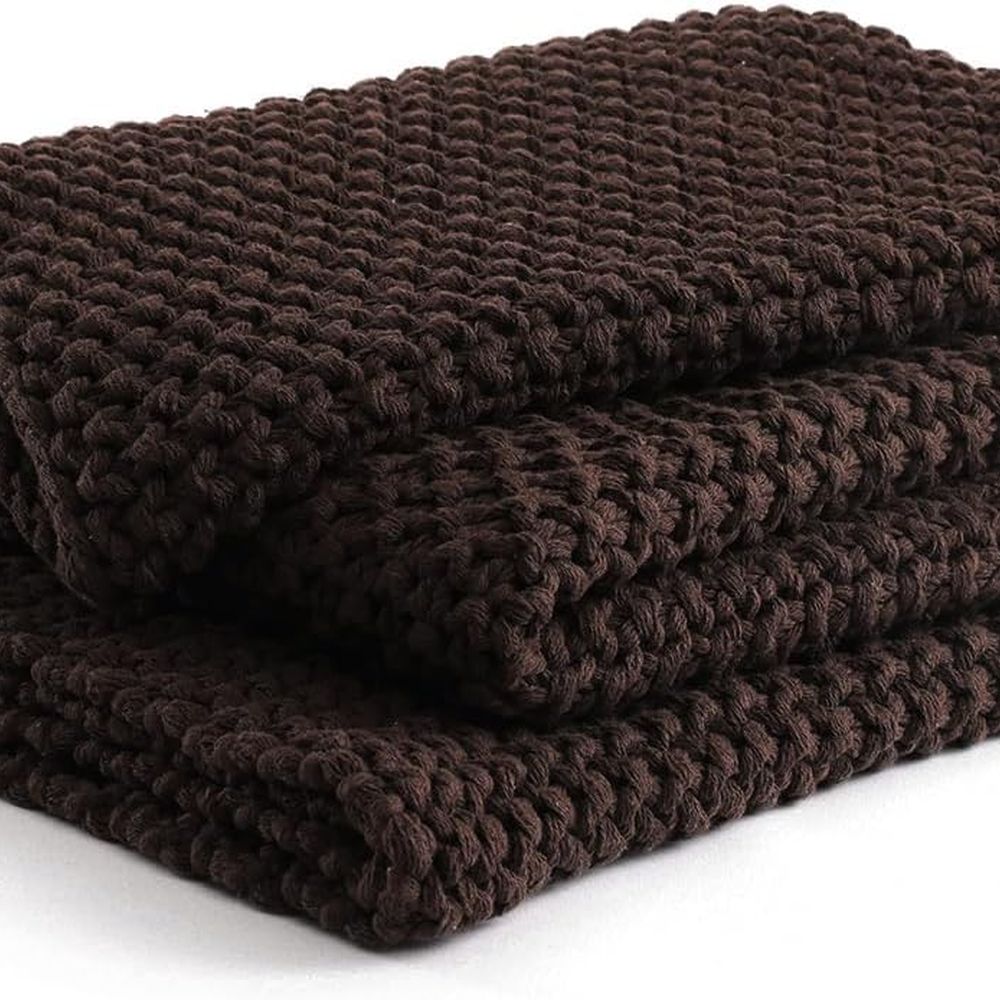 Throw Blanket Chunky Knit - Manta gruesa de punto de algodón,