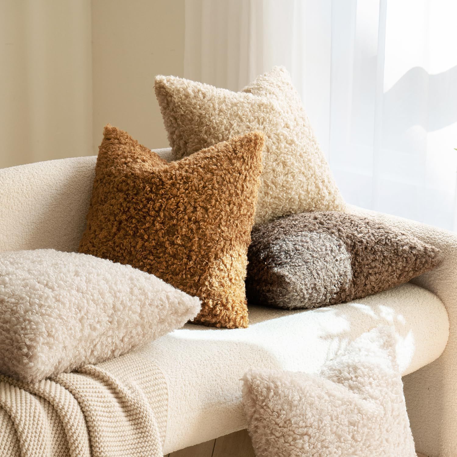 Pillow Cover 20X20 - Funda gruesa de piel de oveja