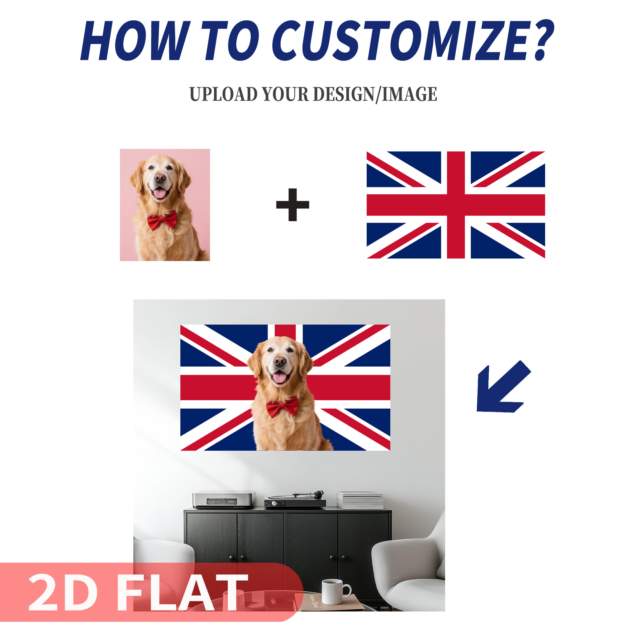Home Textiles Uk - 1 pancarta británica 2D plana personalizada