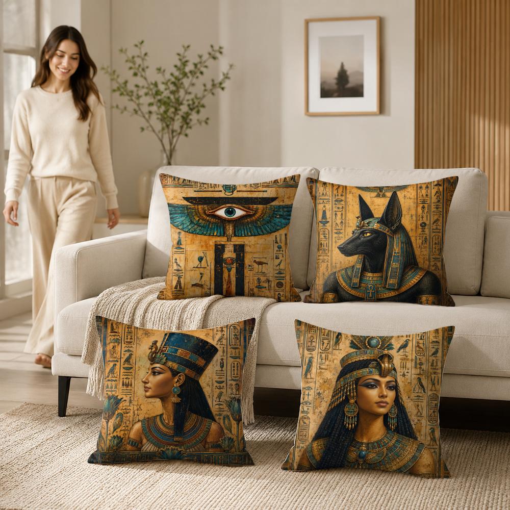 Pillow Cover 20X20 - Funda de cojín con figuras egipcias