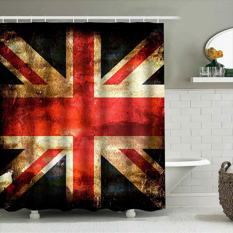 Cortina de ducha con bandera b - Home Textiles Uk reseña y precio