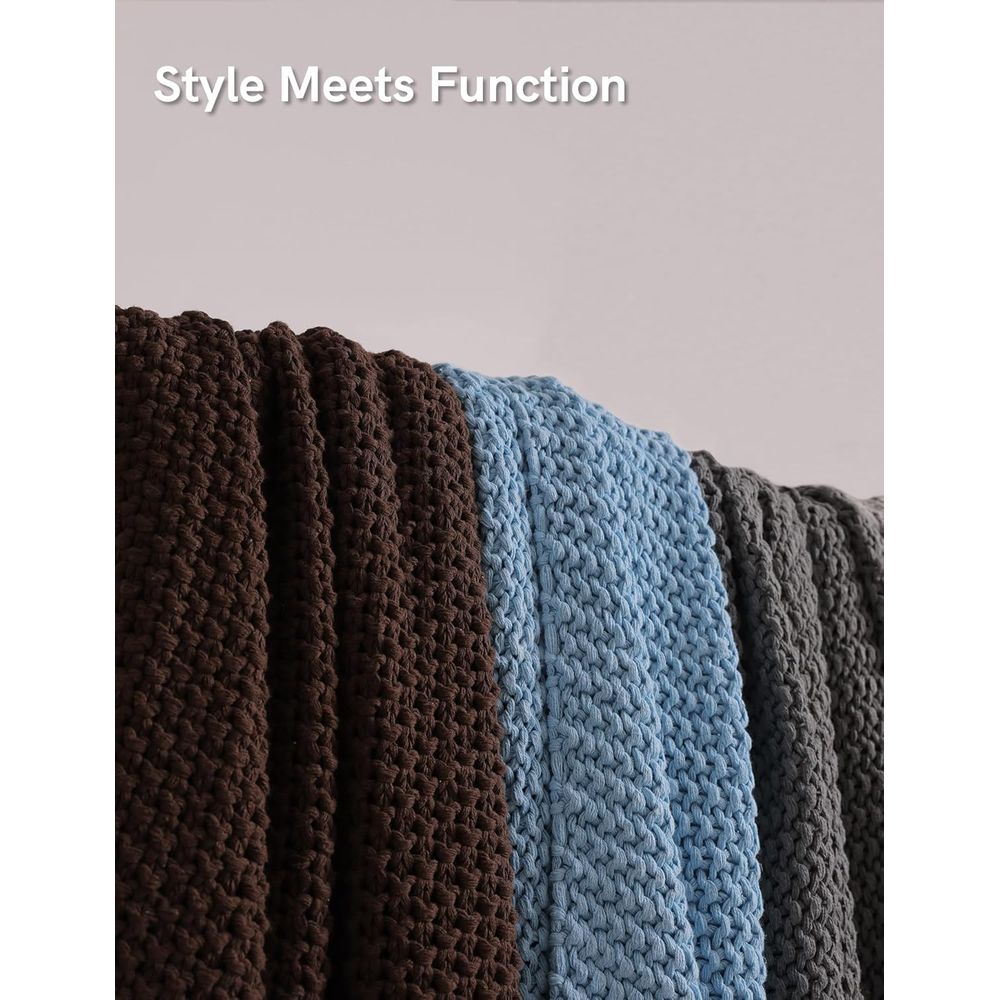 Manta gruesa de punto de algod - Throw Blanket Chunky Knit reseña y precio