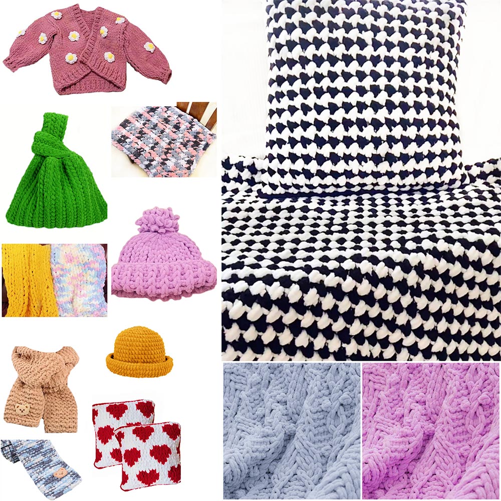 Hilo de Chenilla Suave y Volum - Throw Blanket Chunky Knit reseña y precio