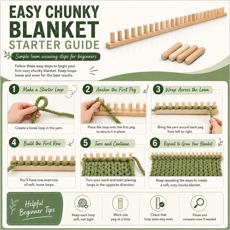 Kit de telar para mantas grues - Throw Blanket Chunky Knit reseña y precio
