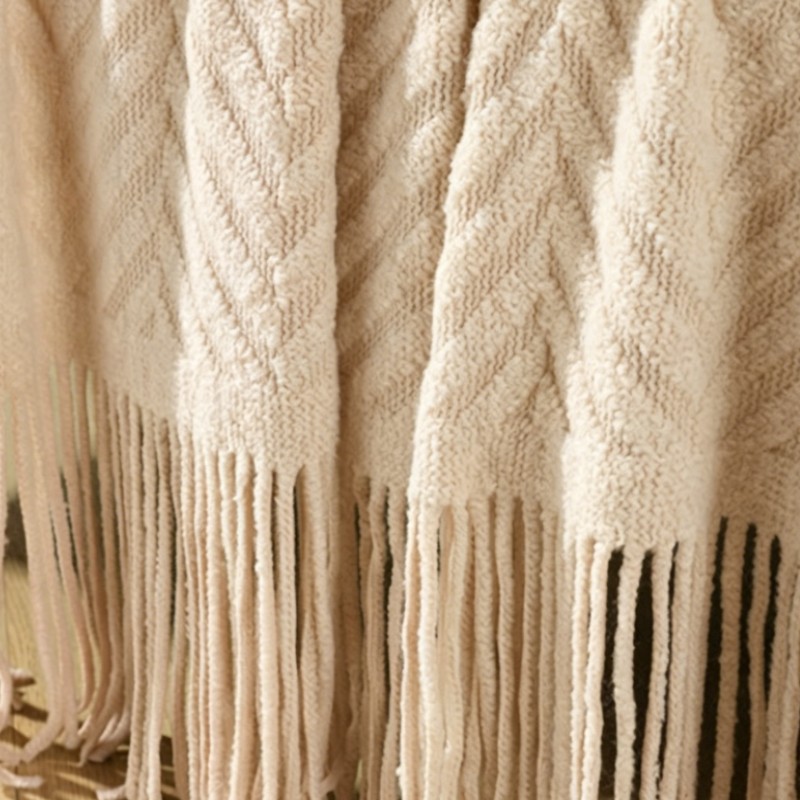 Manta de Lujo Gruesa Color Cre - Throw Blanket Chunky Knit reseña y precio