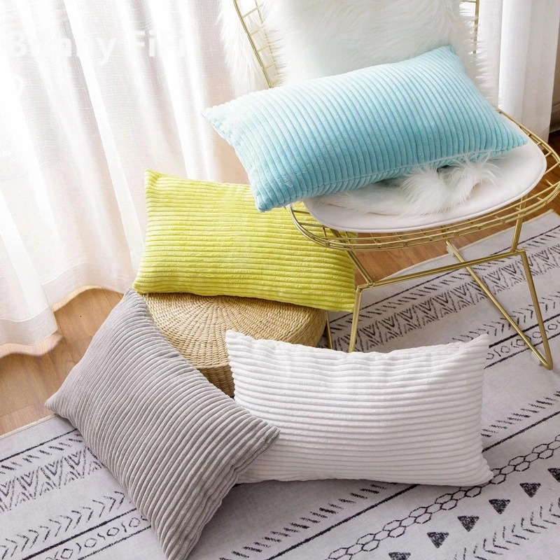 Funda de cojín a rayas de pana - Pillow Cover 20X20 reseña y precio